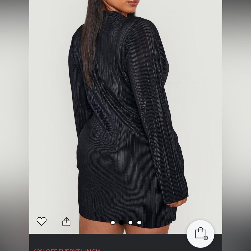 Boohoo Plisse Twist Shirt Dress - Picture 4 of 9